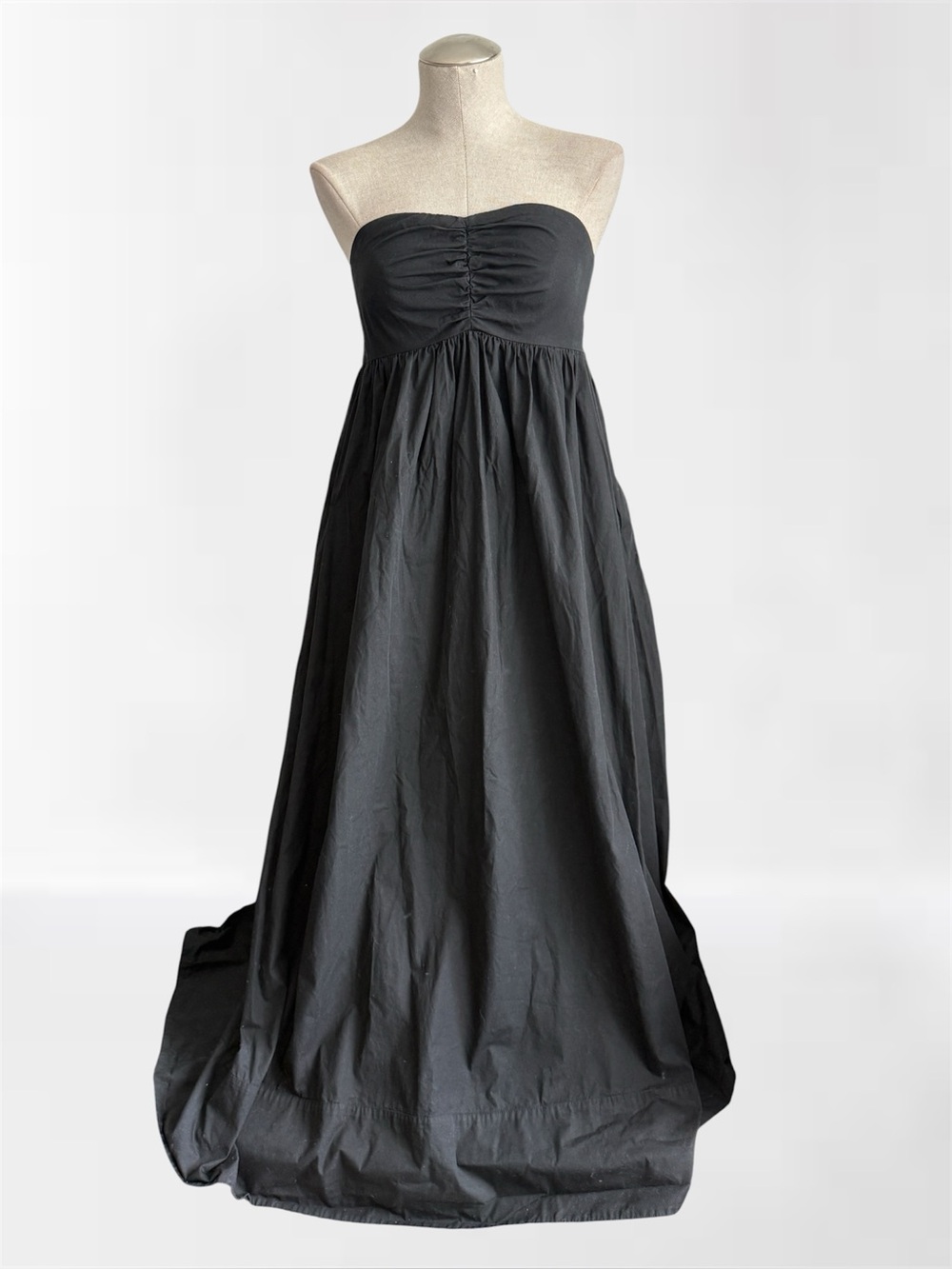 eSHAkti black strapless maxi dress in 100% cotton. Size 12/L